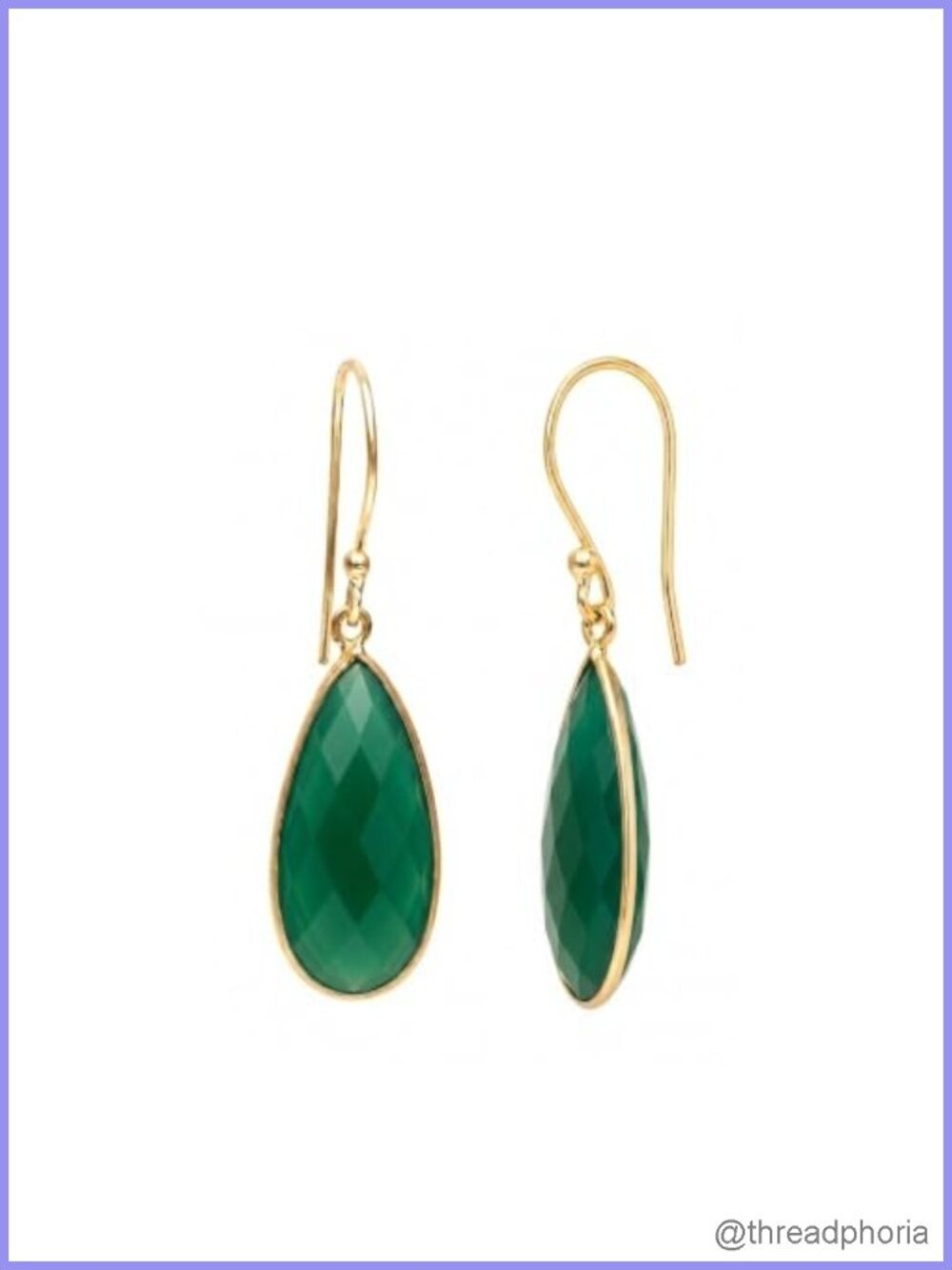 Faceted Gemstone Long Drop Earrings 14k Gold Plated Statement Handmade
